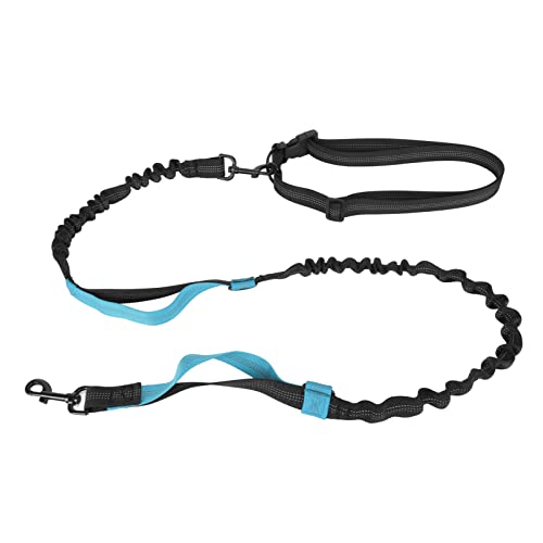 Hundeleine, elastisches Leinenseil, gepolsterter Kontrollgriff, robuste Bungee-Hundeleine, stoßdämpfendes, elastisches Hundeleinenseil mit 2 gepolsterten Griffen (Black) von COSMICROWAVE