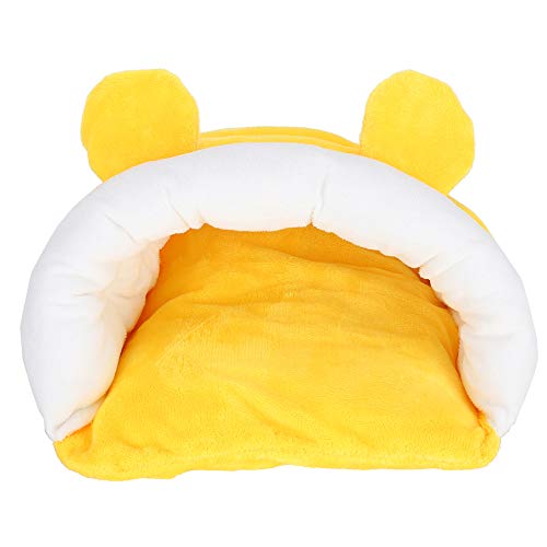 Niedliches Mini-Hamsterbett, Hängetunnel und Hängematte für kleine Tiere, weiches Haustierbett, Haushöhlenbett, Versteckbett, warmes Kleintiernest, kleines Haustierhaus für kleine (yellow) von COSMICROWAVE