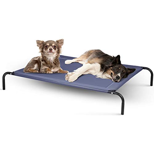 COSTWAY Hundebett Metall Sommer, Hundeliege Garten, Haustier Liegeplatz draußen, Hundesofa Schlafplatz Outdoor, Haustierbett Hund belastbar bis 70kg, Katzenliege Katzenbett (130X90X20CM) von COSTWAY