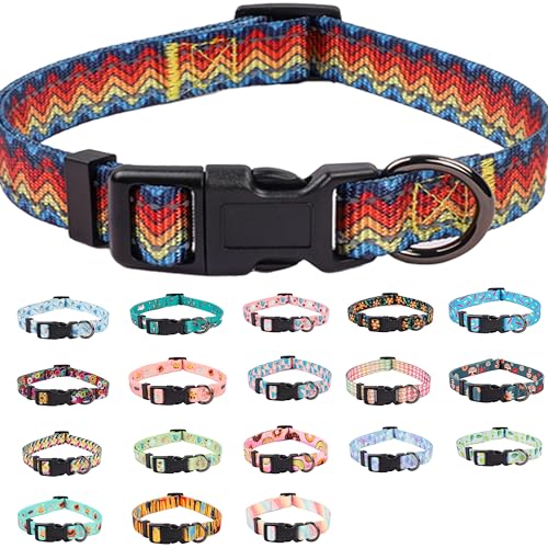 COSYHOMELONDON Hundehalsband für kleine, mittelgroße und große Hunde, Haustierhalsband mit reflektierenden Linien und geometrischen Mustern, weich, verstellbar, für Jungen, Mädchen, weiblich, von COSYHOMELONDON