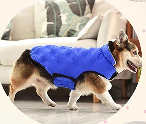 COSYHOMELONDON Hundejacke aus Fleece, gefüttert, warm gepolstert, für große Hunde (Halsumfang 6XL, Brustumfang 58 cm, Brustumfang 76-86 cm, Rückenlänge 64 cm, blau) von COSYHOMELONDON