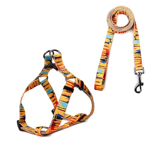 Cosyhome London Hundehalsband aus weichem Nylon mit Leine mit bunten Mustern, bequeme, starke Hundeleine mit 2 D-Ringen für kleine, mittelgroße Hunde, 1,2 m x 2,0 cm (S, Hummel) von COSYHOMELONDON