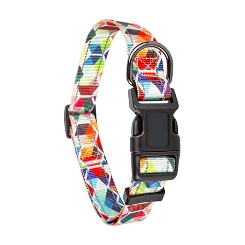 Cosyhomelondon Verstellbares Nylon-Hundehalsband mit Mustern, weiches, bequemes Haustierhalsband, mittelgroße Hunde (Geometrie, S) von COSYHOMELONDON