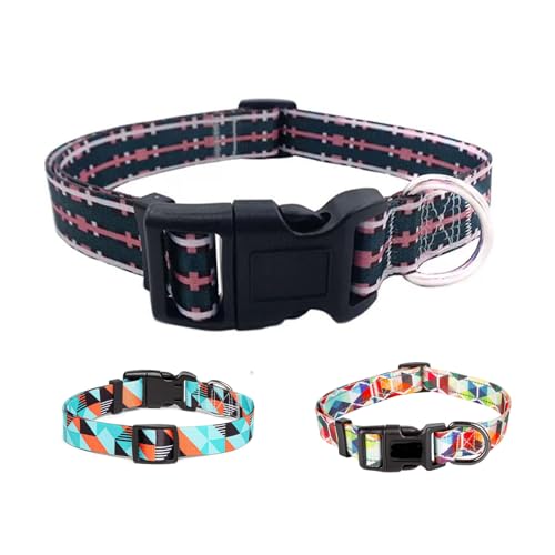 Cosyhomelondon Verstellbares Nylon-Hundehalsband, Hundezubehör, Hunde Halsband mit Mustern, weiches, bequemes Haustierhalsband für kleine, mittelgroße Hunde (bunte Blume, S) von COSYHOMELONDON