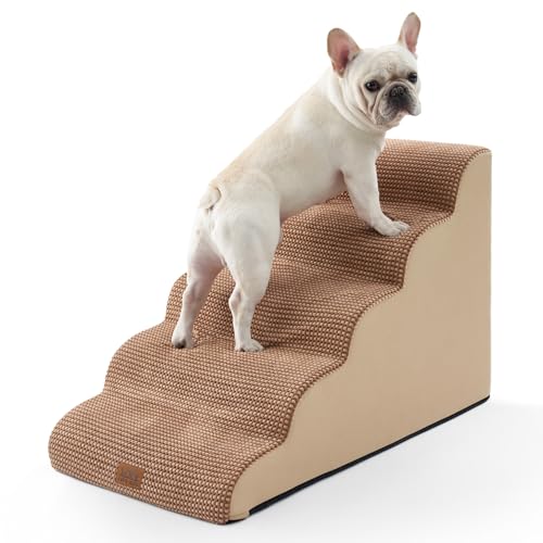 COZY KISS Breite Hundetreppe für große Hunde, 50,5 cm Breite, Hundetreppe für kleine Hunde, Welpen oder Katzen, mittlere Haustierrampe für Hochbett oder Auto, hochdichte Schaumstoffleiter, 50 x 83,8 x von COZY KISS