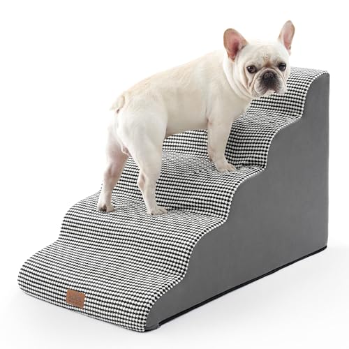 COZY KISS Breite Hundetreppe für große Hunde, 50,5 cm Breite, Hundetreppe für kleine Hunde, Welpen oder Katzen, mittlere Haustierrampe für Hochbett oder Auto, hochdichte Schaumstoffleiter, 50 x 83,8 x von COZY KISS