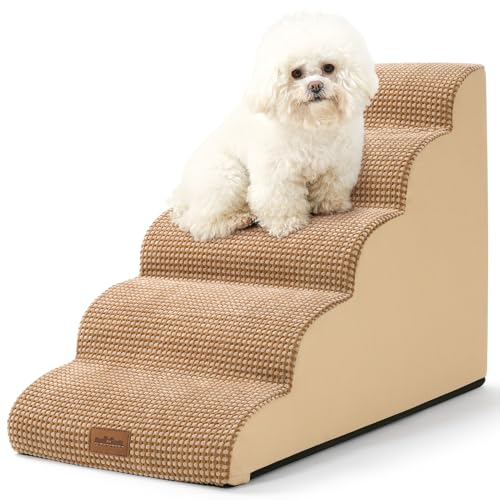 COZY KISS Hundetreppe für Hochbett, 57,4 cm hoch, kleine Haustiertreppe mit auslaufsicherer Abdeckung, hochdichter Schaumstoff-Katzenrampe für Bett, Auto oder Couch, leicht, langlebig, Komfort, 39,9 x von COZY KISS