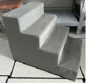 COZY KISS Hundetreppe für Kleine Hunde, 4 Stufen Breiter Haustiertreppe für Bett Couch Auto, 45cm Hoch Hochdichtem Schaumstoff Katzentreppe mit Abnehmbarem Bezug (Schwarz und Weiß, 60x45x45cm, 4) von COZY KISS