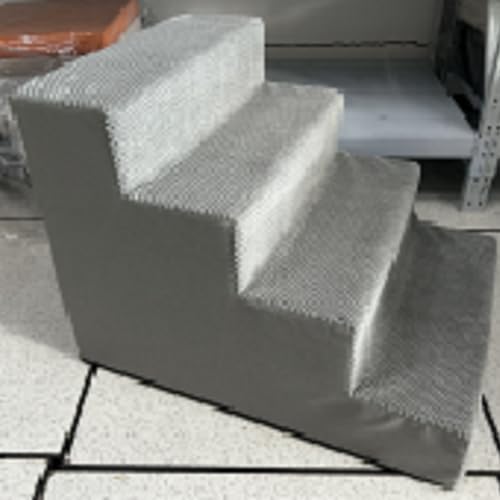 COZY KISS Hundetreppe für kleine Hunde, Haustiertreppe mit auslaufsicherer Abdeckung, hochdichter Schaumstoff-Katzenrampe für Bett, Couch oder Sofa, leicht, langlebig, Komfort, 50 x 74,9 x 59,9 cm, 4 von COZY KISS