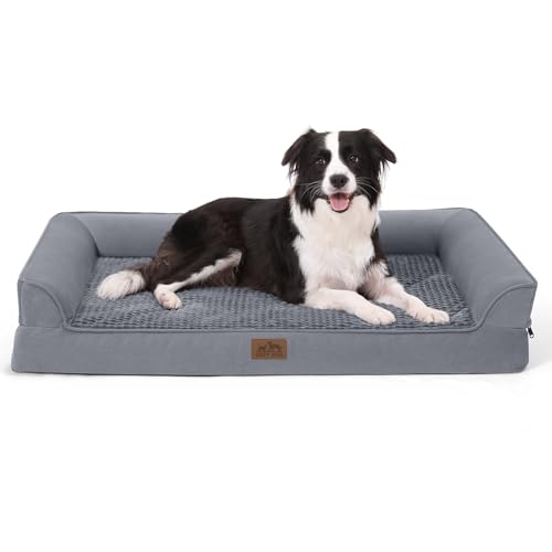 COZY KISS Orthopädisches Hundebett für extra große Hunde, XL, waschbares Hundesofa, groß, stützendes Schaumstoff-Haustier-Couch-Bett mit abnehmbarem, waschbarem Bezug, wasserdichtem Futter und von COZY KISS