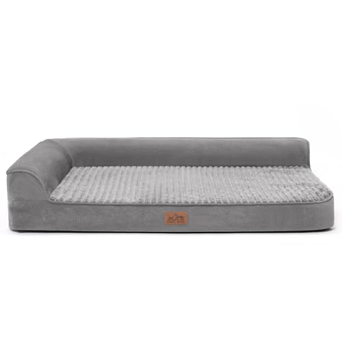Sofa-Hundebett – sehr bequeme Hundebetten für atmungsaktives und wasserdichtes Haustierbett, Eierschaum-Sofabett (Grau, XL) von COZY KISS