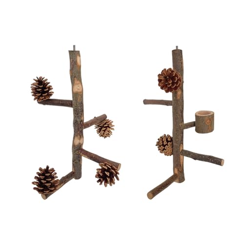 CPAOWEHF 2PCS Papagei Barsch Vogelkäfig Zubehör Barsch Ständer Schraube Holz Barsch Vogel Spielzeug von CPAOWEHF