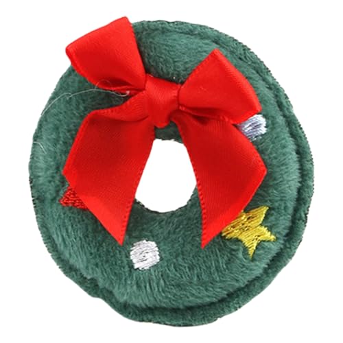 CPAOWEHF Christmas Rings Plush Dog Squeaky Toy With Squeaker Festival Props Dog Chewing Grinding Toy for Active Pet Enrichment von CPAOWEHF