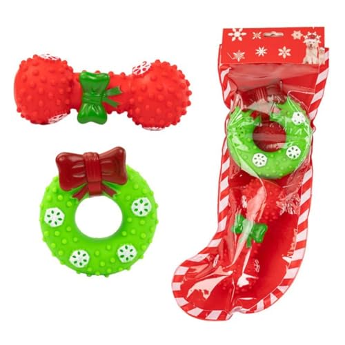 CPAOWEHF Festival Dog Chewing Toy Set Dog Giftset for Christmas Safe Soft Beißen Beißen Zahnen Spielzeug für Indoor und Outdoor von CPAOWEHF