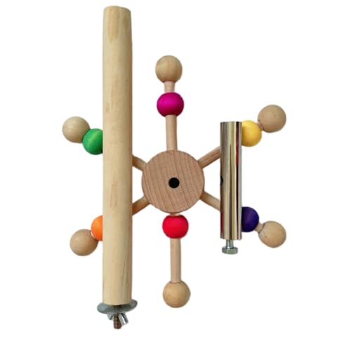 CPAOWEHF Papageienständer, Radsitzstange für Sittiche, Vogel stehend, Klettern, rotierende Windmühle, Vogelkäfig, Unterhaltungsspielzeug von CPAOWEHF