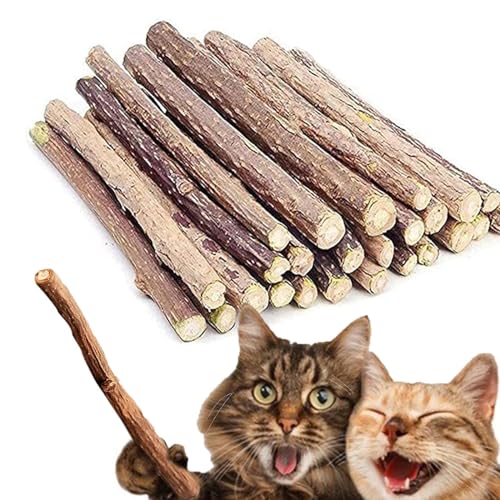 CPRNQY 30 Stück Knabberstangen Katze,Katzen Kauhölzer Sticks Für Katzen Zahnpflege Gegen Dgeruch Natürlich Katzensticks Kausticks Set,Cat Stick Zahnpflege,Verwendet Für Katzenzähne Schleifstab von CPRNQY