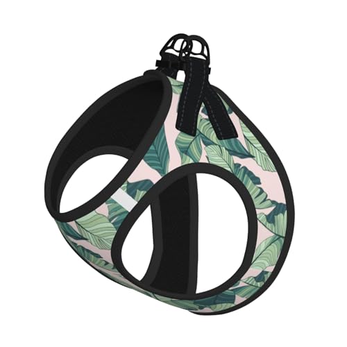 S Haustier-Leine, Weste und Hundegeschirr, kleine Größe, grüne Palmenblätter, rosa Druck-Leinen-Set mit Schnalle, Hundebegleiter, Outdoor-Reisen S Haustier-Leine, Weste und Hundegeschirr, kleine Größe, grüne Palmenblätter, rosa Druck-Leinen-Set mit Schnalle, Hundebegleiter, Outdoor-Reisen von CPyuqw