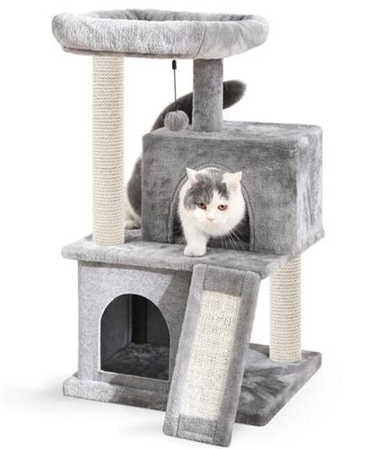 CQJJXKYC Kletterbaum für Katzen Kratzbaum-Möbel, Turm, Kletteraktivität, Baumkratzer, Spielhaus, Kitty-Turm-Möbel, Haustierspielhaus Katzenkratzbaum(A3Gray) von CQJJXKYC