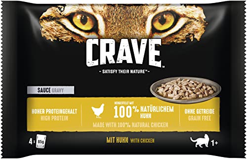 CRAVE Katze Portionsbeutel Multipack Sauce mit Huhn 4x85g von CRAVE