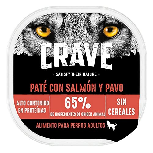 Crave Nassfutter für Erwachsene Hunde, Lachs und Truthahn, 10 x 300 g von CRAVE