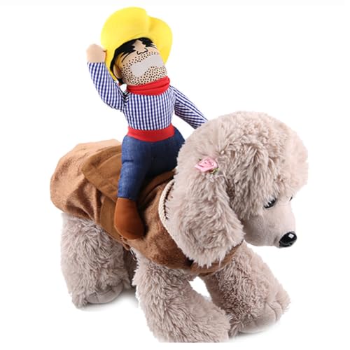 CRETUAO Halloween-Hundekostüm lustiges Weihnachtsparty Cosplay Verwandlungskostüm kleine und mittelgroße Hunde Katzen Haustier-Bekleidungszubehör,Horse Riding,L von CRETUAO