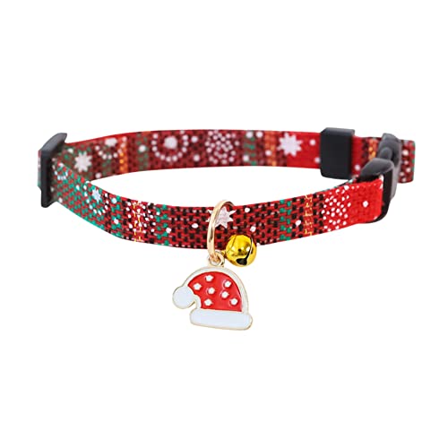 CRGANGZY Hund Katze Halsband Weihnachtsdekoration Verstellbar Hund Katze Zubehör mit Weihnachtsmann Anhänger Hund Katze Halsband for Festival Party Hund Katze Halsband Weihnachtsdekorationen von CRGANGZY