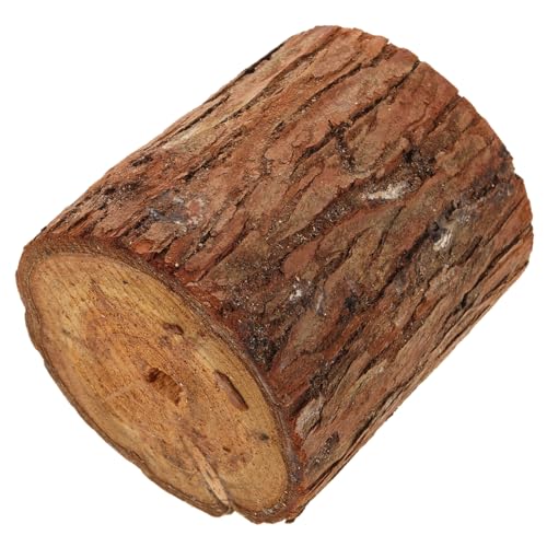 CRILSTYLEO Blumentopf Aus Holz Bauernpflanzer Pflanzkübel Aus Rinde Baumstumpf Pflanzentopf Fasspflanzer Dekorativer Blumentopf Kleiner Pflanzentopf Rustikale Blumenkübel Gartenzubehör Coffee von CRILSTYLEO