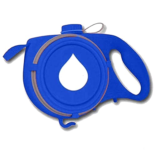 Multifunktionale Hundeleine, integrierte Wasserflasche 4 in 1 Funktion mit zusammenklappbarer Schüssel und Müllbeutelspender (Color : Blue) von CRMY