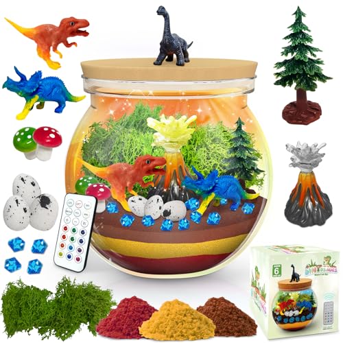 Dinosaurier Geschenke für Jungen, CS COSDDI Dinosaurier Terrarium Set für Kinder Bastelset Kinder Spielzeug 5 6 7 8 9–12 Jahre, Geburtstagsgeschenke, Ostergeschenke für Jungen von CS COSDDI