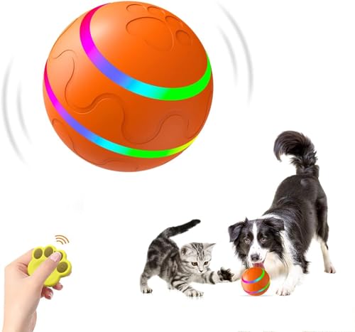 CSD Interaktiver Hundespielzeugball mit Fernbedienung, aktiver rollender Ball für Hunde, aggressives Kauspielzeug, böse Ball für kleine, mittelgroße und große Hunde von CSD