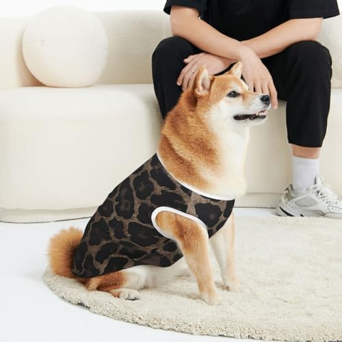 CSIVKEJ Hunde-T-Shirt für Katzen und Hunde, weich, niedlich, für kleine und mittelgroße Hunde, Braun / Schwarz von CSIVKEJ