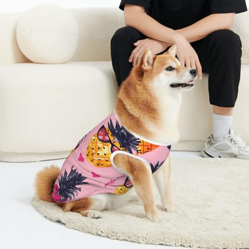 CSIVKEJ Hunde-T-Shirt mit Ananas-Aufdruck, für Katzen und Hunde, weich, niedlich, für kleine, mittelgroße und große Hunde von CSIVKEJ