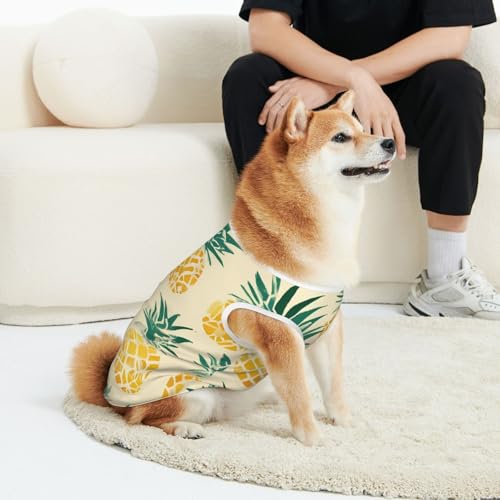 CSIVKEJ Hunde-T-Shirt mit Ananas-Aufdruck, für Katzen und Hunde, weich, niedlich, für kleine, mittelgroße und große Hunde von CSIVKEJ