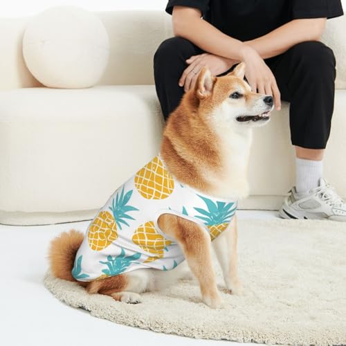 CSIVKEJ Hunde-T-Shirt mit Ananas-Aufdruck, für Katzen und Hunde, weich, niedlich, für kleine, mittelgroße und große Hunde von CSIVKEJ