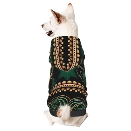 Grüne Schneeflocken, schicker 3D-Hunde-Kapuzenpullover für kleine Haustiere, ein gemütliches Kostüm für stilvolle Welpen, Cosplay, Delight XXL von CSIVKEJ