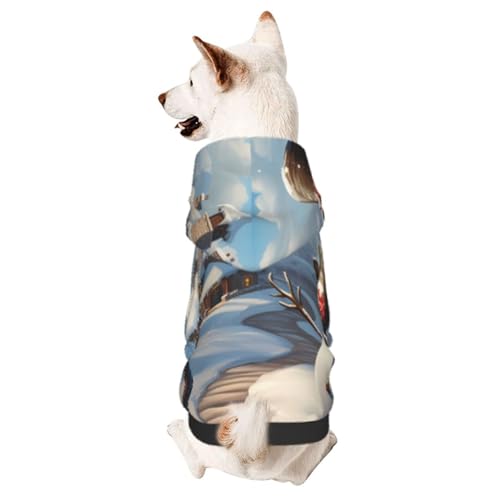 Schneemann Chic 3D-Hunde-Kapuzenpullover für kleine Haustiere, ein gemütliches Kostüm für stilvolle Welpen, Cosplay, Delight L von CSIVKEJ