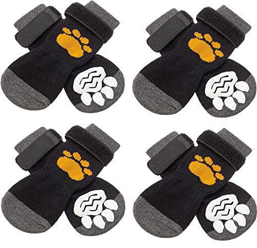 4 Paar Anti-Rutsch-Hundesocken, verstellbar, Rutschfester Pfotenschutz for kleine, mittelgroße und große Hunde /10395/264(B,L) von CSSWLAI