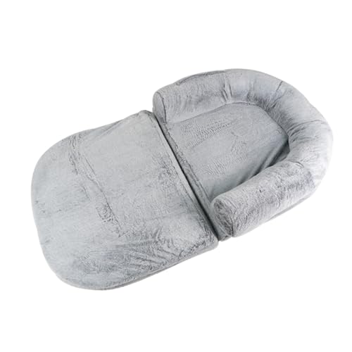 CStern Große Hundebett für Menschen,Flauschig Hundekissen,Faltbar Hundekörbchen,Orthopädisch Hundesofa,Katzenbett,Sitzsack-Bett für Hunde,Waschbar Haustierbett,180 * 109 * 25cm-Grau von CStern