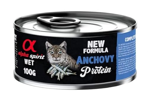 Alpha Spirit Nassfutter für Katzen, 6 Dosen x 100 g (Sardellen) von CT-TRONICS