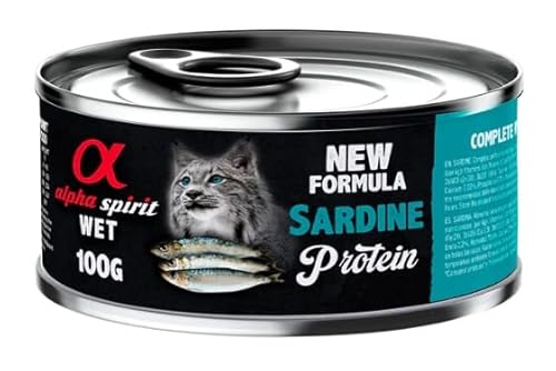 Alpha Spirit Nassfutter für Katzen, 6 Dosen x 100 g (Sardine) von CT-TRONICS