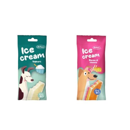 Bubimex Eiscreme für Hunde, 24 x 50 g, verschiedene Geschmacksrichtungen, (24 x 50 g, 12 x Speck und Käse & 12 x Joghurt) von CT-TRONICS