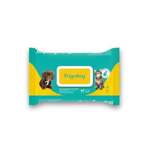 CT-TRONICS Freedog Feuchttücher für Hunde und Katzen, 2 x 40 Tücher (Griff) von CT-TRONICS