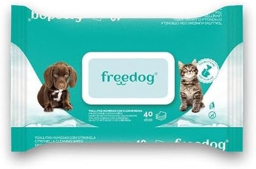 CT-TRONICS Freedog Feuchttücher für Hunde und Katzen, 5 Stück, 40 Stück (Clorhexidin) von CT-TRONICS