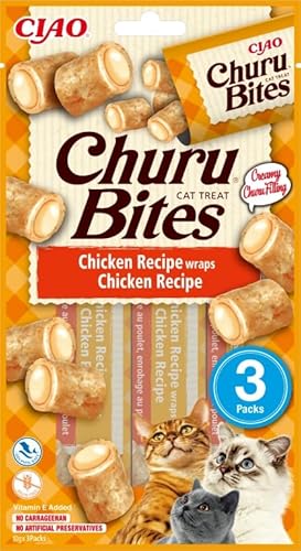 Churu Bites Snack für Katzen, 12 x 3 x 10 g (Huhn) von CT-TRONICS