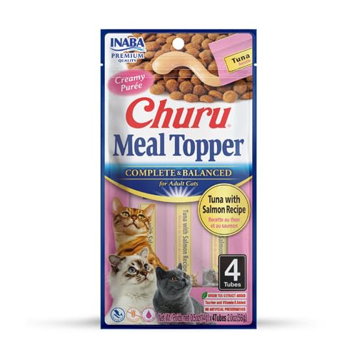 Churu Meal Topper | Nassfutter für Katzen | gesundes Futter | 12 x 4 x 14 g | (Thunfisch mit Lachs) von CT-TRONICS