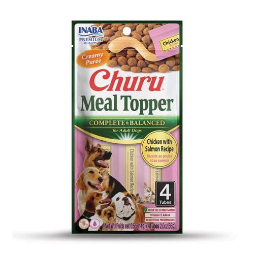 Churu Meal Topper für Hunde, komplettes Hundefutter, gesunder Snack, 12 x 4 x 14 g (12 x 4 x 14 g, Hühnchen mit Lachs) von CT-TRONICS