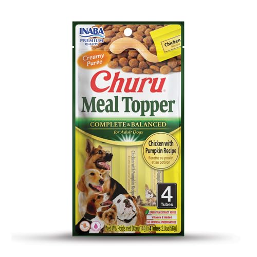 Churu Meal Topper für Hunde, komplettes Hundefutter, gesunder Snack, 12 x 4 x 14 g (12 x 4 x 14 g, Huhn mit Kürbis) von CT-TRONICS