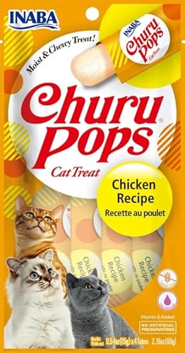 Churu Pops Katzen Snacks für Katzen, 12 x 4 x 15 g (Huhn) von CT-TRONICS