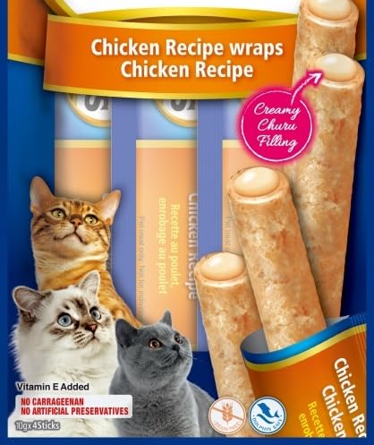 Rolls Katzensnack für Katzen, 12 x 4 x 10 g (Huhn) von CT-TRONICS