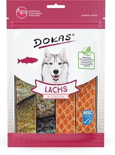 DOKAS Lachsstreifen 8 x 100 g Snack für Hunde von CT-TRONICS